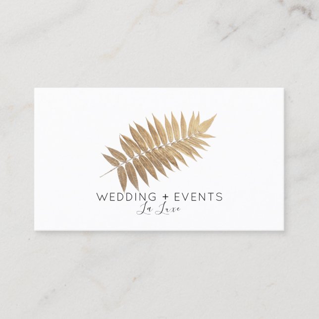 ★. Elegant Gold Leaf Business Card (Front)