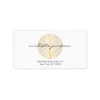 Elegant Gold Leaf Logo on White