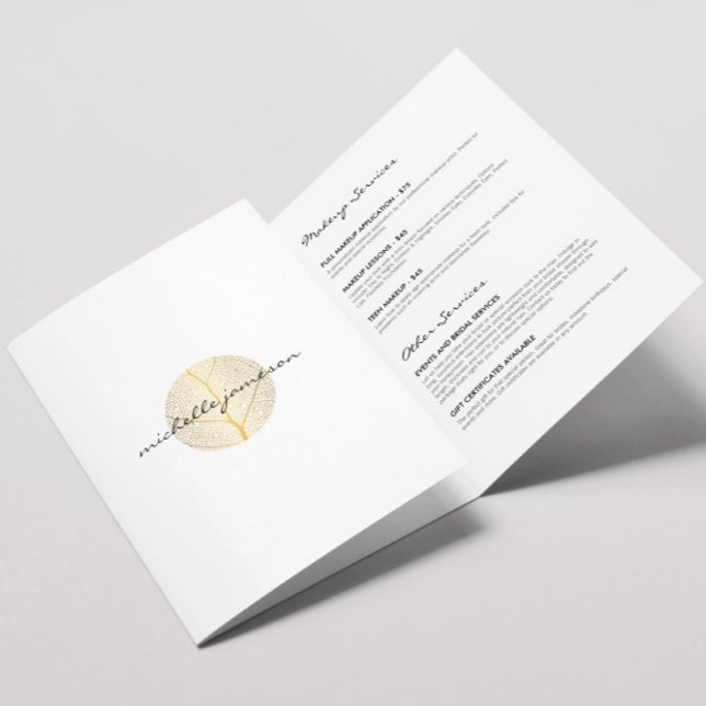 Elegant Gold Leaf Logo Salon, Spa Brochure (Creator Uploaded)