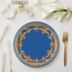 Elegant Gold Leaf Occasions Paper Plates