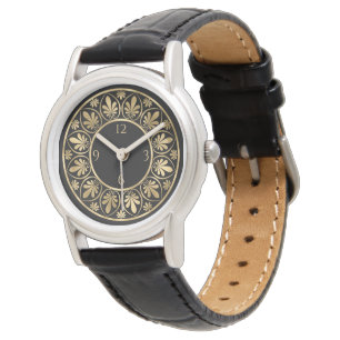 Elegant Gold Leaf Swirl Watch