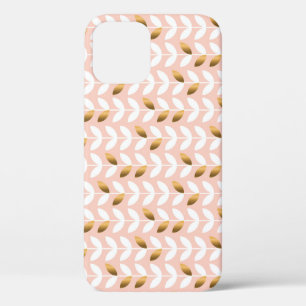 Elegant Gold Leafs: Rosy Vintage. iPhone 12 Case