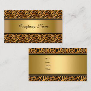 Elegant Gold Leopard Animal Print Business Card