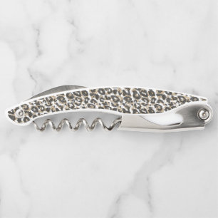 Elegant gold leopard animal print pattern corkscrew