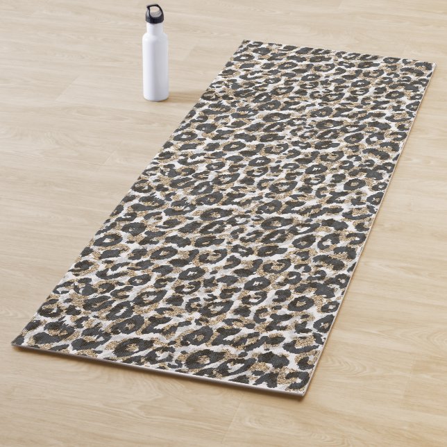 Elegant gold leopard animal print pattern yoga mat (In Situ)