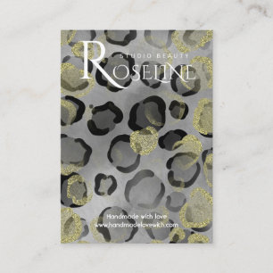 Elegant Gold Leopard Print Display Card
