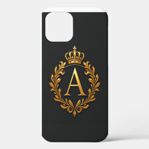 Elegant Gold Letter A with Floral Decorations iPhone 12 Pro Case
