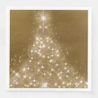 Elegant Gold Lighted Christmas Tree