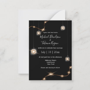elegant gold lights modern chic wedding invitation