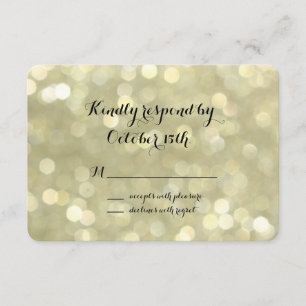 Elegant Gold Lights RSVP Card