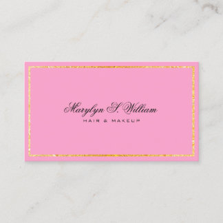 Elegant Gold line  Hair and  Makeup Beauty artist Business Card