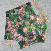 Elegant Gold Lines on Emerald Green Mosaic