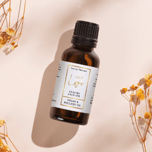 Elegant Gold Logo 1 OZ Oil Dropper Bottle Label