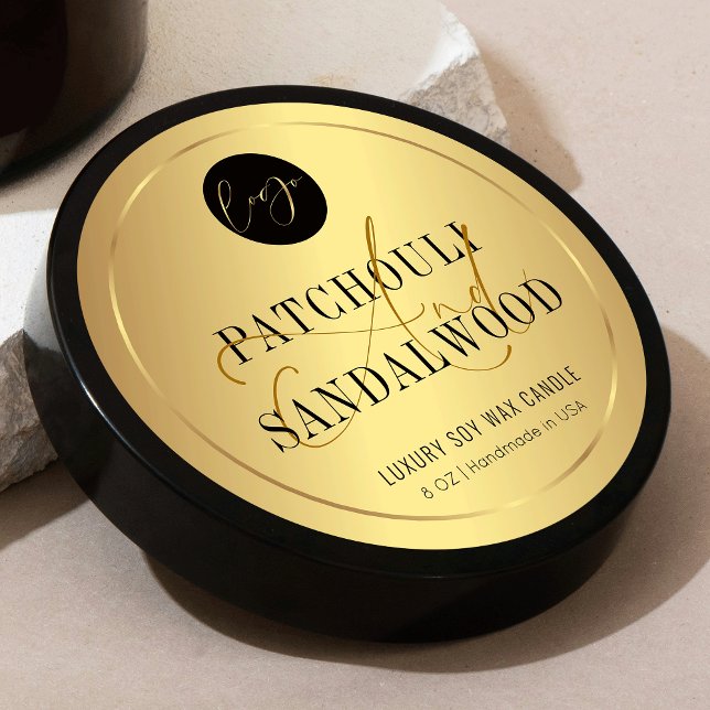 Elegant Gold Logo Business Packaging Product Label (Elegant faux gold effect product label with space for your logo and scent name)