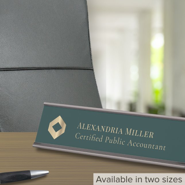 Elegant Gold Logo Desk Name Plate (Creator Uploaded)