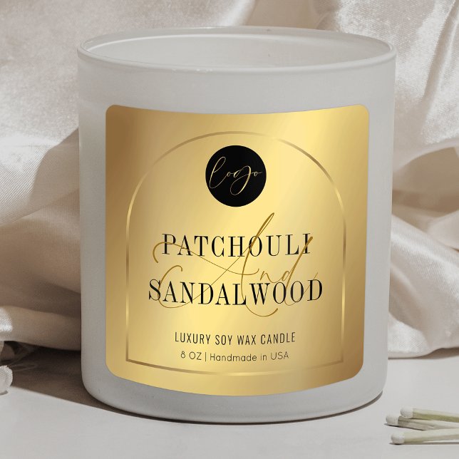 Elegant Gold Logo Product Packaging Candles Label (Stand out and impress with these gold effect product labels, featuring stylish calligraphy)