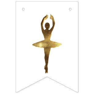 Elegant Gold Look Ballerina Ballet Dancer Party Bunting
