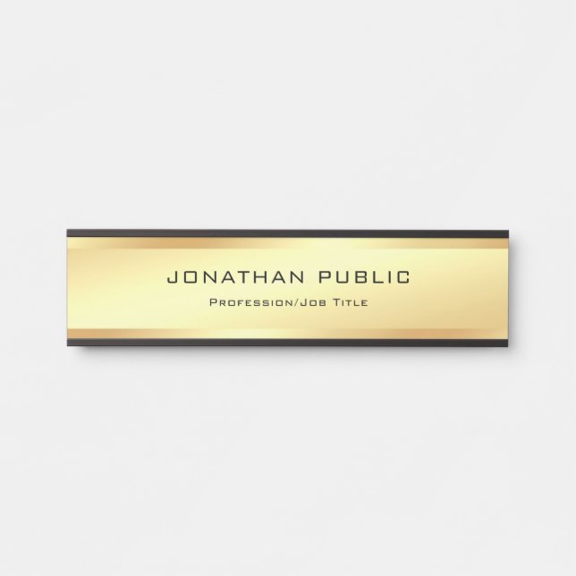 Elegant Gold Look Glamour Modern Professional Door Sign (Front)