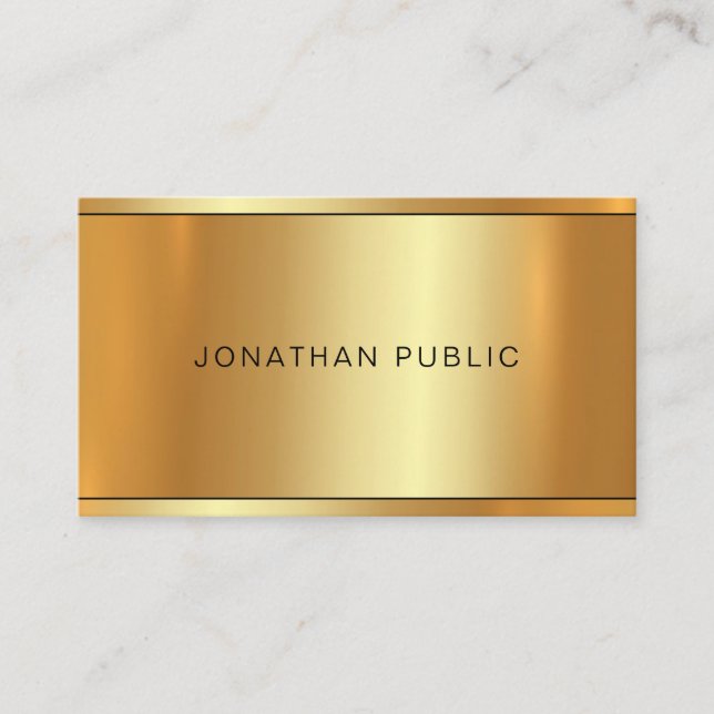 Elegant Gold Look Lights Professional Modern Plain Business Card (Front)