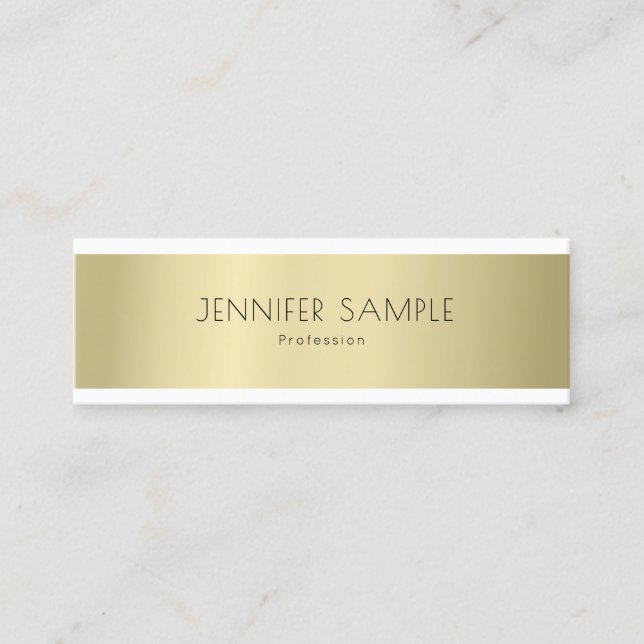 Elegant Gold Look Modern Clean Plain Professional Mini Business Card (Front)