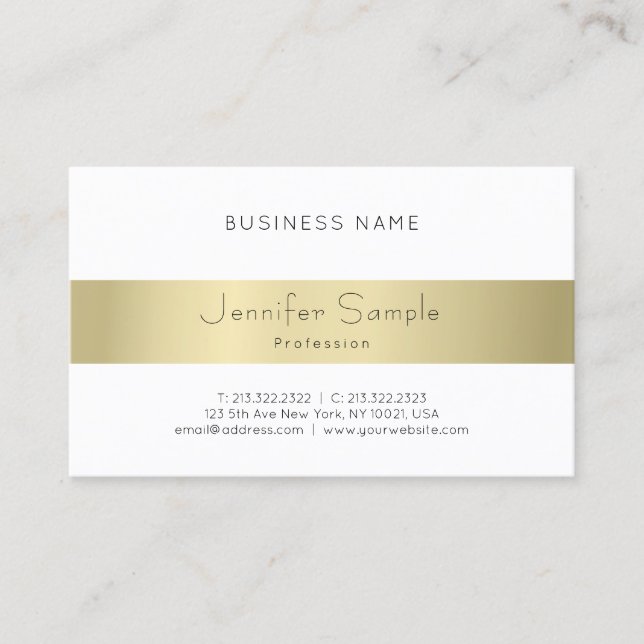 Elegant Gold Look Modern Professional Minimal Business Card (Front)