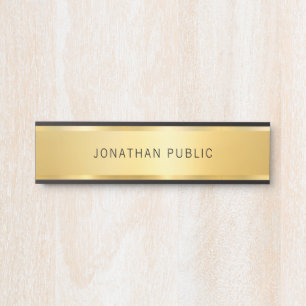 Elegant Gold Look Modern Simple Glamorous Door Sign