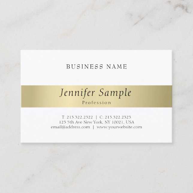 Elegant Gold Look Professional Clean Plain Modern Business Card (Front)