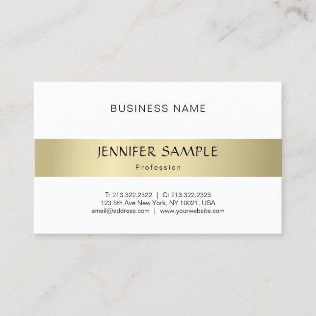 Elegant Gold Look Simple Modern Plain Professional Business Card (Front)