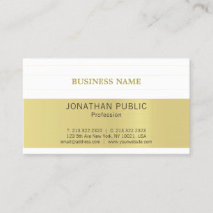Elegant Gold Look White Minimalistic Trendy Plain Business Card