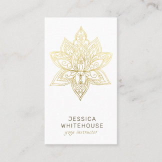Elegant Gold Lotus Flower Business Card