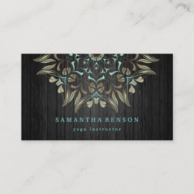 Elegant Gold Lotus Logo Yoga Meditation Wellness Business Card (Front)