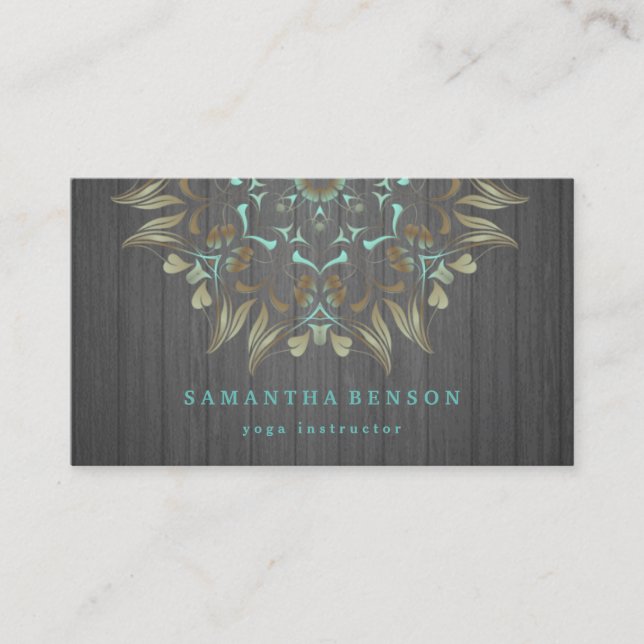 Elegant Gold Lotus Logo Yoga Meditation Wellness Business Card (Front)