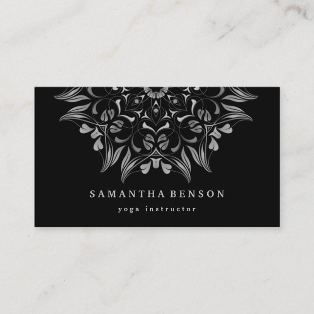 Elegant Gold Lotus Logo Yoga Meditation Wellness Business Card (Front)