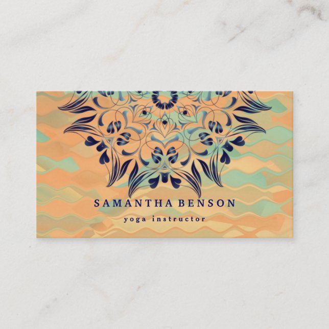 Elegant Gold Lotus Logo Yoga Meditation Wellness Business Card (Front)