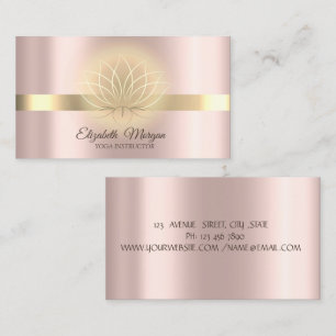 Elegant Gold Lotus Rose Gold Yoga Instructor Business Card
