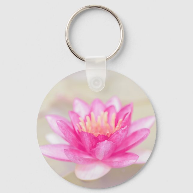 Elegant Gold Lotus, Yoga  Key Ring (Front)