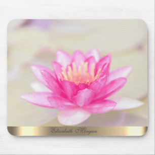 Elegant Gold Lotus, Yoga Mouse Pad