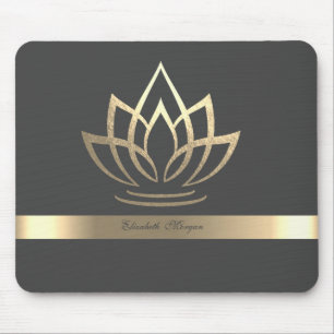 Elegant Gold Lotus, Yoga Mouse Pad