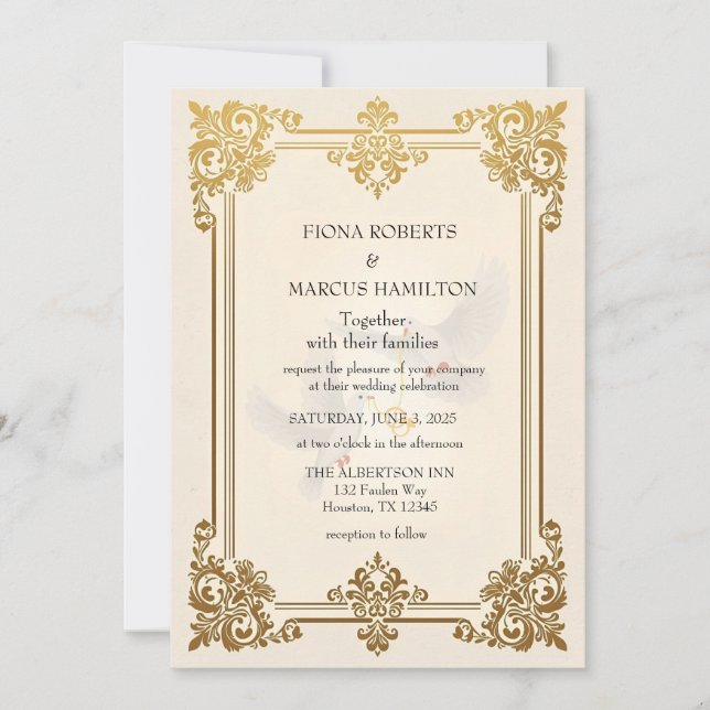 Elegant Gold  Luxury Formal Wedding Save The Date (Front)