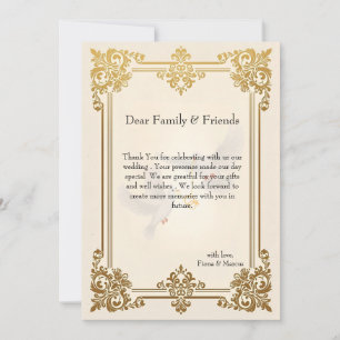 Elegant Gold  Luxury Formal Wedding Thank You Card