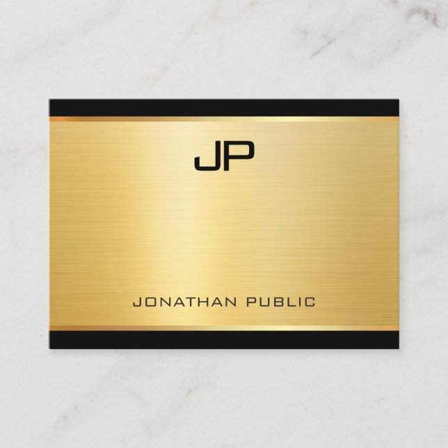 Elegant Gold Luxury Modern Look Glamour Template Business Card (Front)