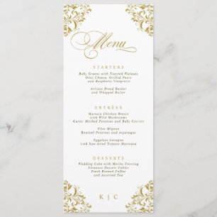 Elegant Gold Luxury Wedding Menu