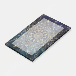 Elegant Gold Mandala Blue Galaxy Design Post-it Notes