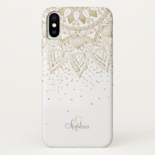 Elegant Gold Mandala Confetti Design iPhone X Case