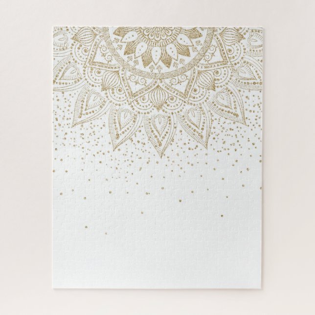 Elegant Gold Mandala Dots Design Jigsaw Puzzle (Vertical)