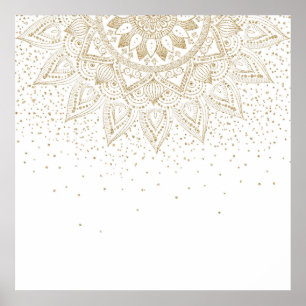 Elegant Gold Mandala Dots Design Poster