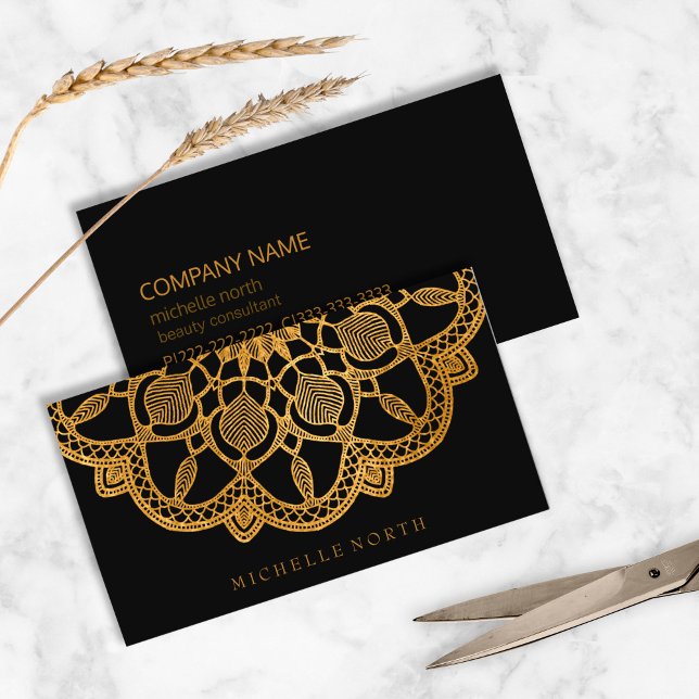 Elegant Gold Mandala ID353 Business Card (Creator Uploaded)