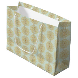 Elegant Gold Mandala Pattern Large Gift Bag
