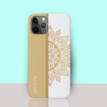 Elegant Gold Mandala Pattern on White Name