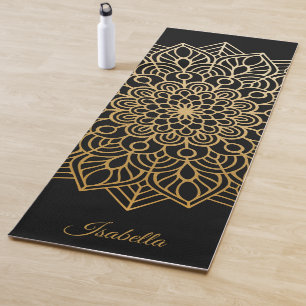 Elegant Gold Mandala Pattern Personalise  Yoga Mat